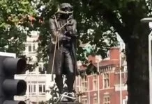 British slave trader Edward Colston’s Statue topped by anti-racism George Floyd protests in Bristol UK